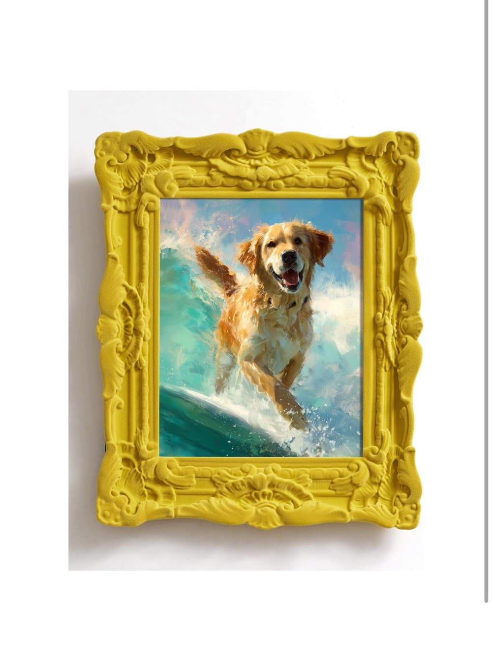 Vibrant Yellow Ornate Picture Frame 8x10”